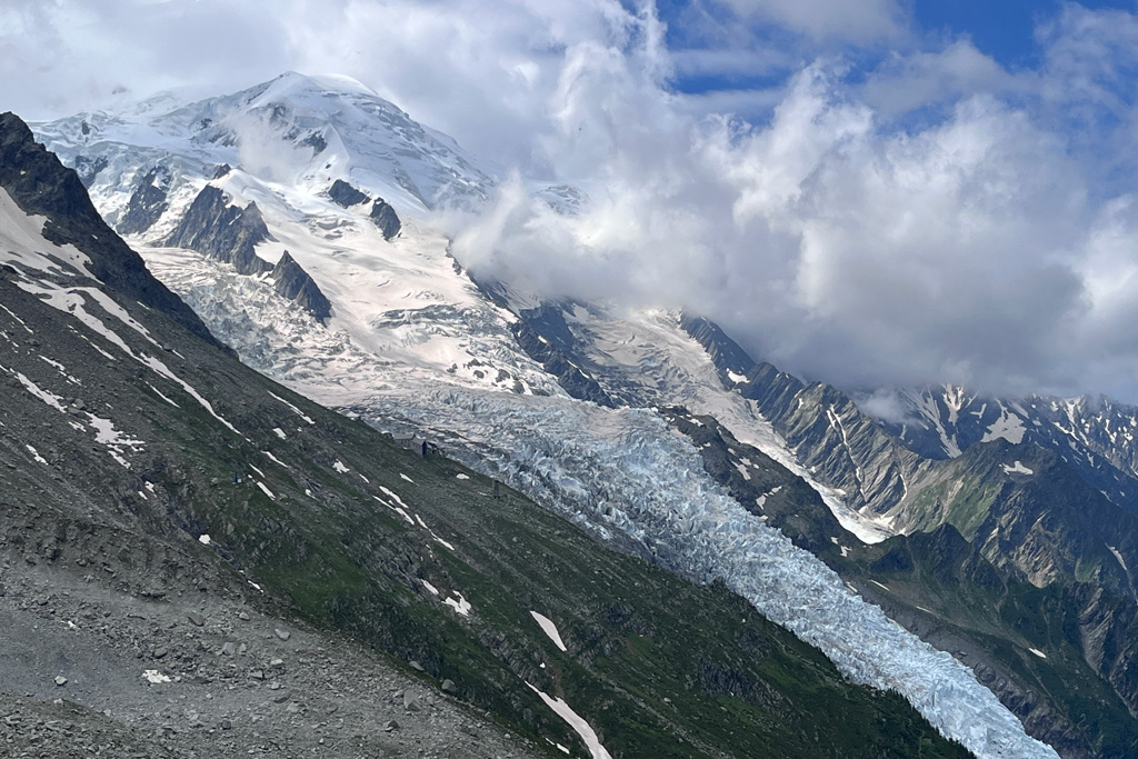 Blick auf die Flanke des Mont Blanc